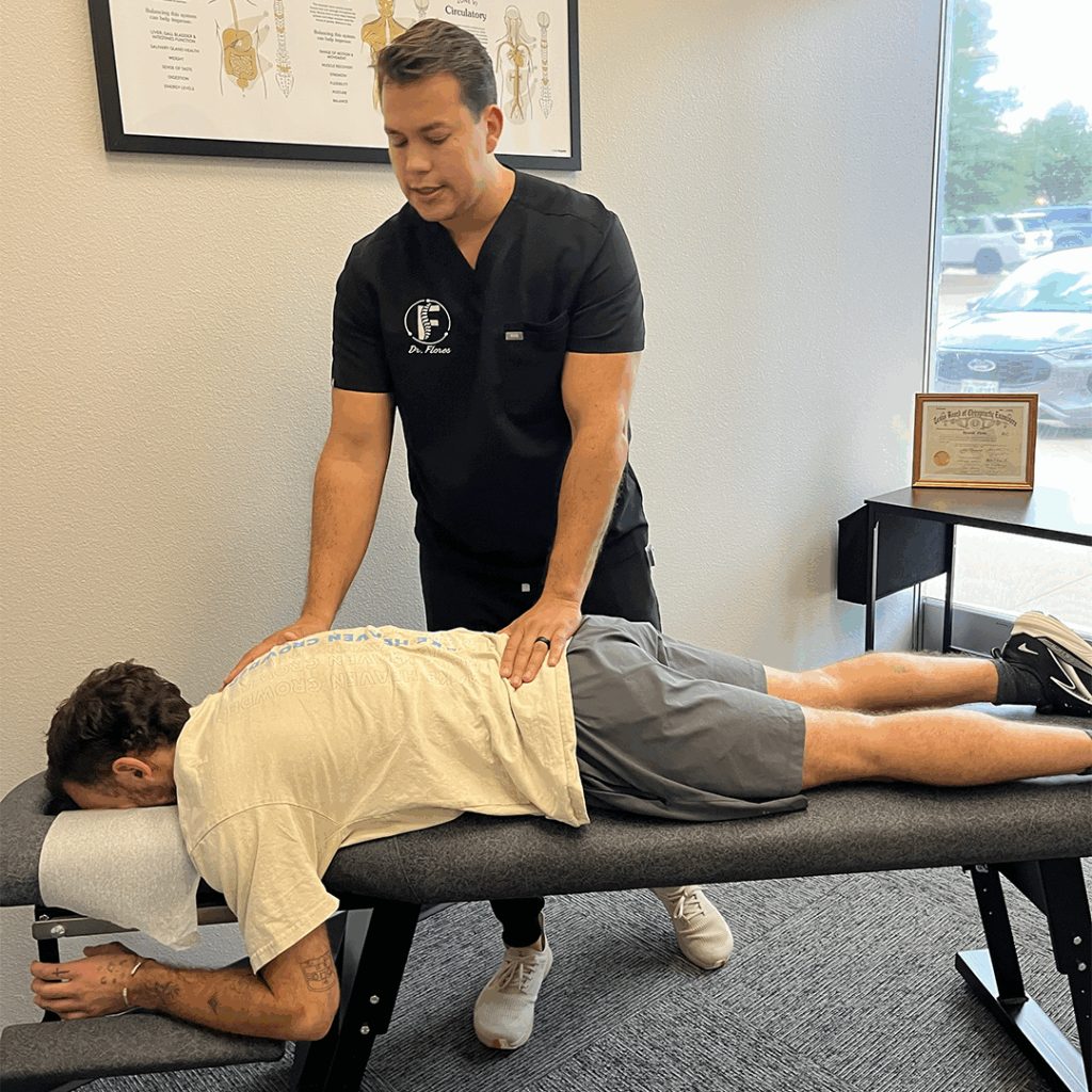 Dr. Ricardo Flores attend patients back pain treatment