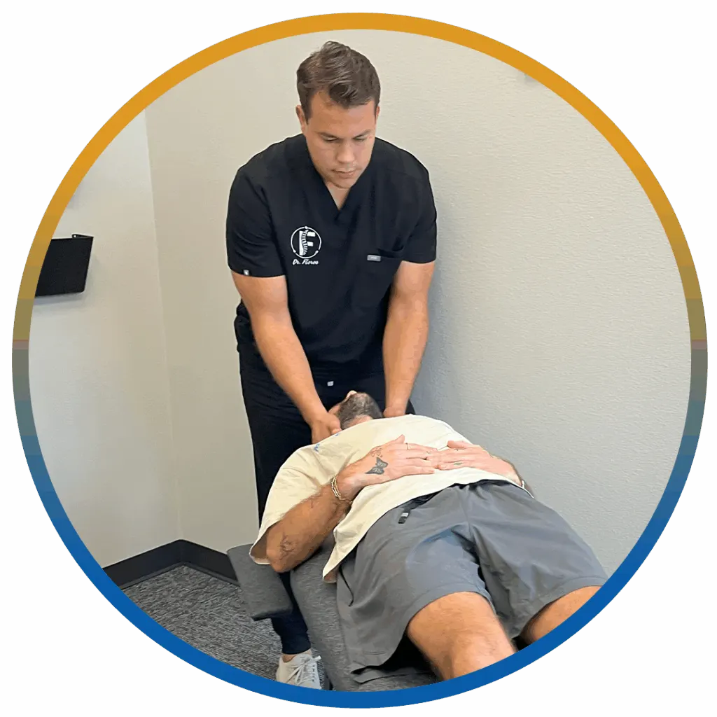 Dr. Ricardo Flores attend patients neck pain treatment